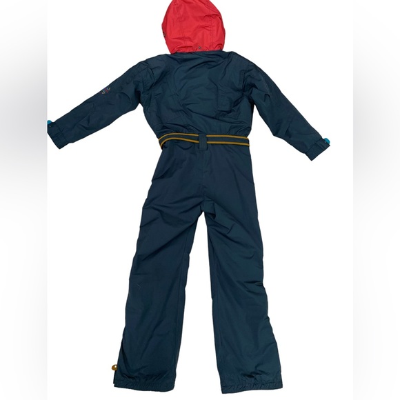 Obermeyer Gallivant ll Embroidered Hooded Ski Jumpsuit  Size petite 8 Teal grey - Picture 9 of 14